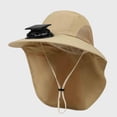 thumbnail image 2 of Jessboyy Men's Bucket Hats with Neck Protection Breathable Sun Hats with Solar Fan Outdoor Hiking Hat Summer Cooling Sun Hats with Neck Flap Khaki, 2 of 7