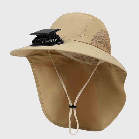 Kalauyu UPF 50 Sun Hat with Neck Flap and Solar Fan Adjustable Fishing and Hiking Hat