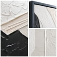 thumbnail image 6 of Monochrome Abstract Heavily Textured Hand Painted Framed Canvas Wall Art, 6 of 12