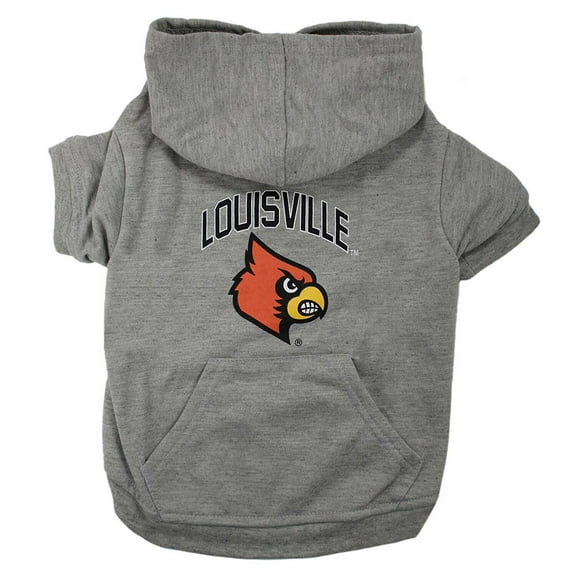 Pets First NCAA Louiseville Cardinals Pet Sweatshirt for Cats and Dogs with Hood - Large