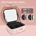 thumbnail image 5 of Lighted Makeup Case with Full-screen HD Mirror Travel Makeup Train Case with Adjustable Dividers Cosmetic bag with Foldable 1x/10x Magnifying Mirror and Jewelry Box Phosphor, 5 of 5