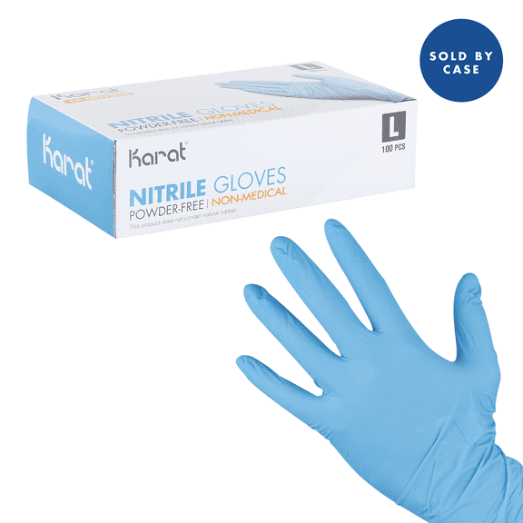 Nitrile Powder - Free Disposable Gloves (Blue) - Large - 1,000 ct, FP-GN1028