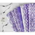 thumbnail image 6 of Soimoi 8 Pc Fat Quarter Bundle,Asian BatikPrint 18"x 22"DIY Patchwork-100% CottonPre-Cut Quilting Fabric Purple & White, 6 of 7