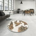 thumbnail image 4 of Ahgly Company Machine Washable Indoor Rectangle Abstract White Chocolate Beige Area Rugs, 6' x 9', 4 of 7