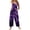 #07Dark Purple, variant on Women's Halloween Pumpkin Leaf Print Adjustable Strap Bib Overalls Wide Leg Jumpsuit With Pockets Black 2XL