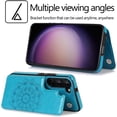 thumbnail image 2 of Design for Galaxy S23 Plus Case with Credit Card Holder Slot PU Leather Wallet Phone Cases Stand Kickstand Durable Shockproof Protective Cover for Samsung S23+ Women Men 6.6 inch Blue, 2 of 12