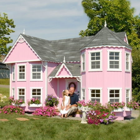 Cottage House Floorplans - Little Cottage Sara Victorian 8 x 16 ft. Mansion Wood Playhouse