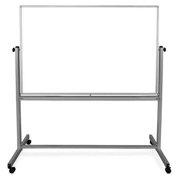 Offex 63" Aluminum Mobile Dry Erase Double Sided and Magnetic Board in White