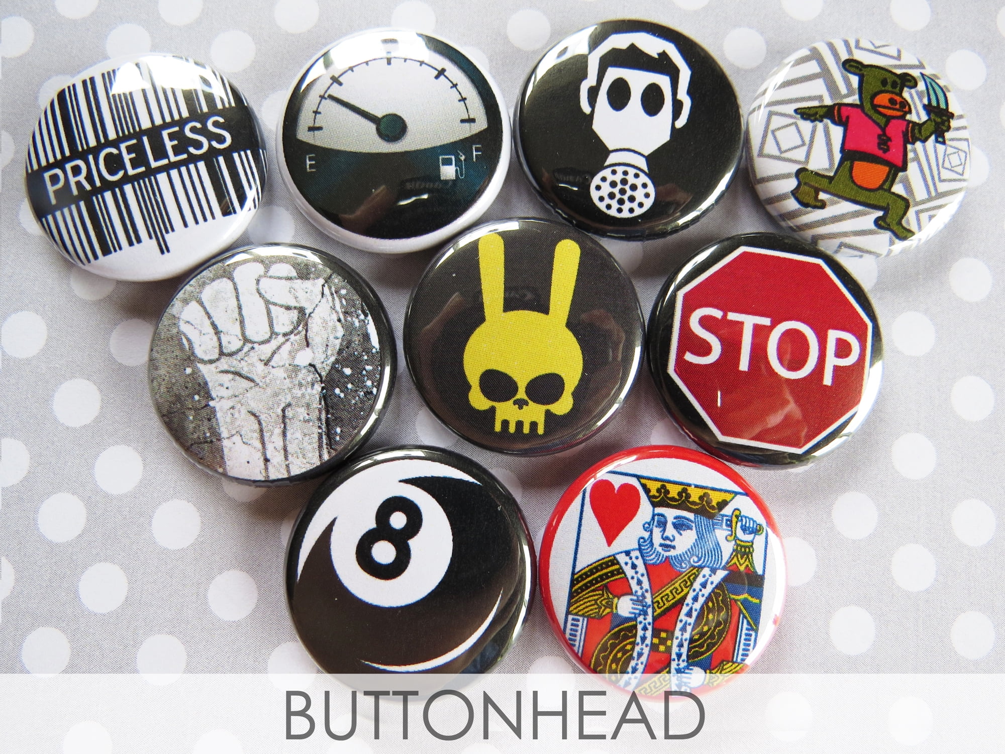 27 Pieces Mixed Pinback Buttons 1.7 inch Round Letter Skull Head Mouse Animal Button Pins for Backpacks Punk Buttons Badges Accessories Gifts
