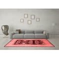 thumbnail image 3 of Ahgly Company Indoor Round Oriental Red Industrial Area Rugs, 7' Round, 3 of 4