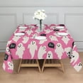 thumbnail image 3 of Pink Halloween Ghosts with Boo Square Tablecloth,Waterproof Square Table Cover,Wipeable Spillproof Washable Table Cover for Home Kitchen Party Decor 60"x60"(152x152cm), 3 of 6