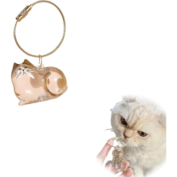 Cat Hair Keepsake Bottle Pendant, Memorial Keychain For Cats Hair Storage