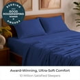 thumbnail image 2 of Mellanni 4-Piece Iconic Queen Bedsheet Set - Microfiber, 16" Deep Pocket, Cooling, Wrinkle, Fade, Stain Resistant, Royal Blue, 2 of 7
