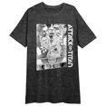 thumbnail image 4 of Attack On Titan Manga Art Crew Neck Short Sleeve Black Heather Women's Night Shirt-XL, 4 of 5