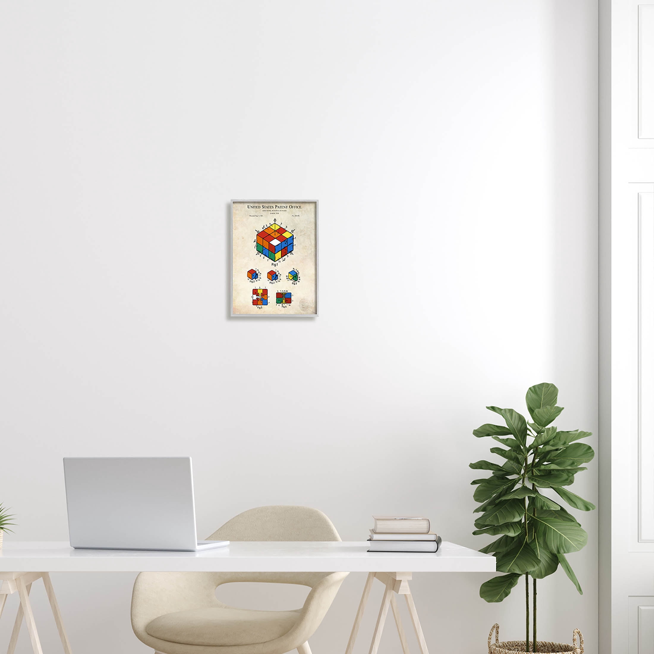 Stupell Industries Patent Office Logic Toy Diagram Graphic Art Gray Framed Art Print Wall Art, Design by Karl Hronek