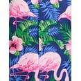 thumbnail image 4 of Stylore Womens Hawaiian Shirt Short Sleeve Blouse Flamingo Navy Blue Pink M, 4 of 7