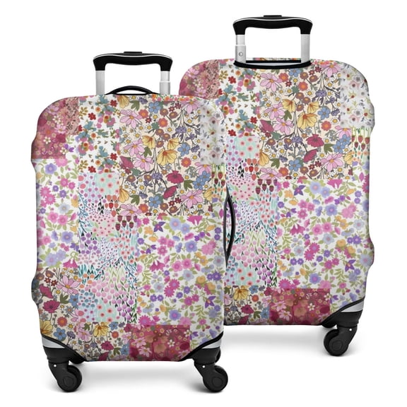 Pioneer Flower Floral Print Pattern Luggage Cover Fashion Suitcase Cover Baggage Covers Fit 25-28 Inch Luggage (Go Travel)