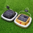thumbnail image 5 of Lámpara LED solar recargable para tienda de campaña al aire libre, lámpara de camping, luz de emergencia portátil, luz colgante para campamento, color negro, 5 of 5