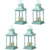 LED Decorative Lanterns - Set of 4 - Kate Aspen Blue Vintage Rustic Home Décor Lantern Tabel Centerpiece for Wedding, Bridal Shower, Anniversary Party - Hampton