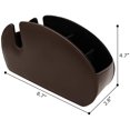 thumbnail image 4 of Remote Control Holder Organizer Phone Pad Table Desk Leather Control Storage TV Remote Control Organizer with 5 Spacious Compartments (Brown with Opening), 4 of 7