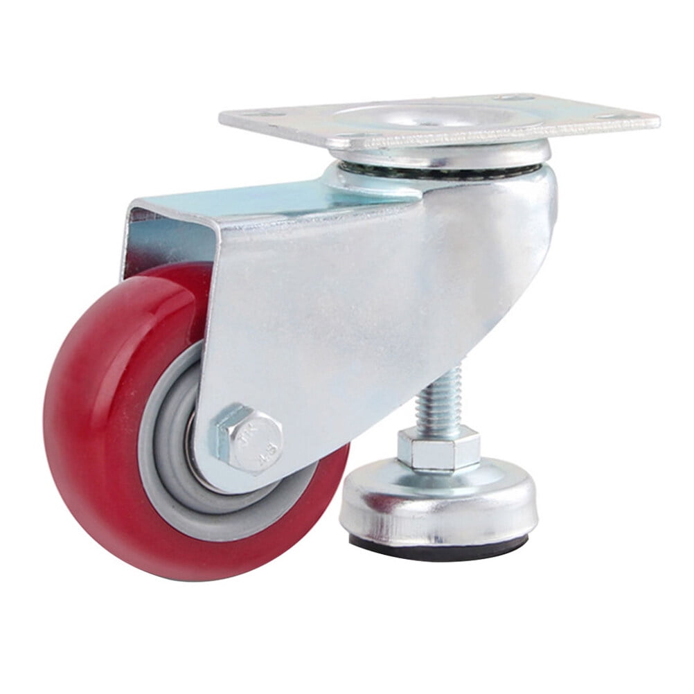 LABRIMP 1Pc Red Polyurethane Caster Wheel for Home Use Easy to Install and Slide Smoothly