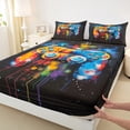 thumbnail image 3 of Homewish Teens Colorful Gamepad Full Size Sheets,Watercolor Graffiti Bed Sheets,Multicolor Solash Ink Sheet Sets For Boys Kids,Ultra Soft Home Decor,4-Piece, 3 of 7