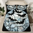 thumbnail image 2 of Manfei Halloween Bat Full Size Sheets for Kids, Aesthetic Marble Bed Sheets, Black Gray Sheet Sets, Luxury Bedroom Decor 4-Piece, 2 of 7