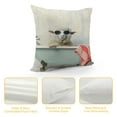 thumbnail image 4 of JEUXUS Short Plush Pillowcase for Car Couch Bedroom Funny Happy Sheep In A Bathtub Cute Animal White, 4 of 5
