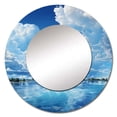thumbnail image 2 of Designart "Canvas of the Skies Cloudy Artistry XI" Clouds White Large Round Mirror - Round Mirror Wall Décor - Coastal Round Printed Mirror 29" x 29" Inch, 2 of 5