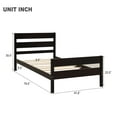 thumbnail image 3 of Bellemave Twin Bed Frames,Wood Platform Bed with Headboard and Footboard, Twin Size Sleigh Bed with Wood Slat Support, No Box Spring Needed (Espresso), 3 of 9