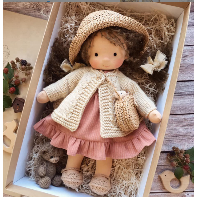 Juguete de peluche de ganchillo para niña, juguete de muñeca de trapo personalizado clásico hecho a mano brillar Hogar