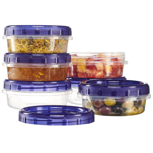 Recipientes de almacenamiento de alimentos PLASTICPRO Twist Cap 240 ml, paquete de 6