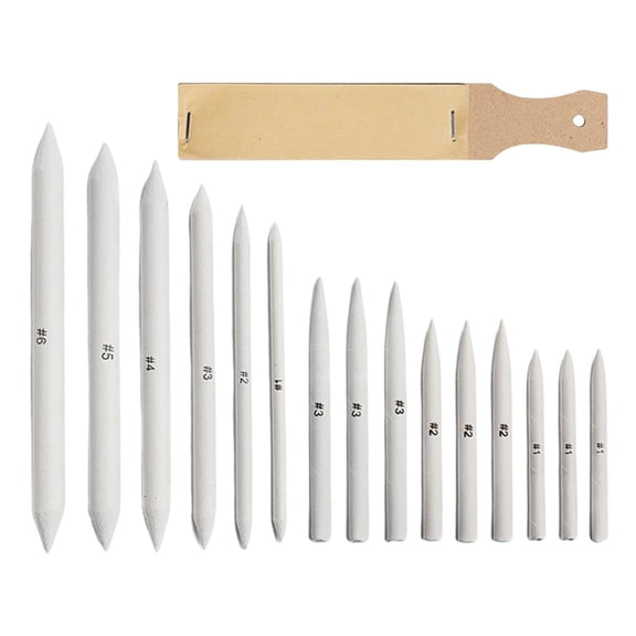 Yunhgft 16Pcs Blending Stumps Paper Tortillons Set with Sharpening Tool for Kids Drawing