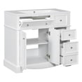 thumbnail image 6 of 36'' Bathroom Vanity With Resin Basin - Solid Wood & 3 Drawers Practical Space Modern Candle White Sink Build Shelving Splendor, 6 of 7