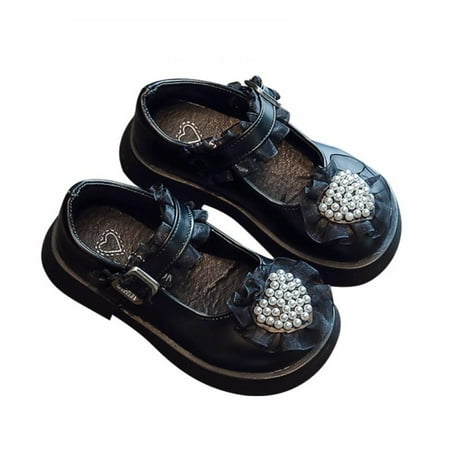 

Baozhu Girls Casual Shoes Shiny Pearl Rhinestone Buckle Strap Ballerina Princess Dress Dance Shoes For Toddlers & Kids