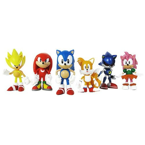 Sonic Multi Pack 2 Action Figure (6 Classic Figures - Knuckles,, Super,  Amy, Metal and Tails) TRU Exclusive 