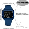 thumbnail image 7 of Digital Watches for Men Women Waterproof Unique Rectangle Watch Stopwatch Countdown Alarm Analog Silicone Strap Transparent Case, 7 of 7