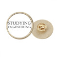 thumbnail image 1 of Frase corta de estudiar ingenieria Broche de oro metálico circular, 1 of 3