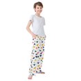 thumbnail image 3 of FORMRS Boys Pajama Pants with Pockets Size 6-8Y Kids Lounge Sleep Bottoms, White Minimalist Triangles, 3 of 8