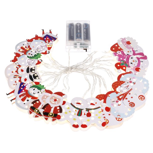 Cadena De Luces De Decoración De Navidad Led Cadena De Luces De Muñeca De Navidad A Prueba Batería Con 20 Luces Led Siempre En Modo Intermitente Luz Blanca Cálida Para Decoración De Navidad Speravity HA012994-00