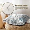 thumbnail image 4 of Abstract Flower Outdoor Decorative Throw Pillow Cover Blue Grey Two-Tone Blossom Floral Design Cushion Covers Set of 2 Geometry Modern Square Farmhouse Pillowcase for Home Couch Bed Decor, 4 of 6