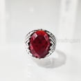 thumbnail image 2 of Red Garnet Ring, Silver Jewelry, 925 Silver Ring, Father's Day, Checker Garnet Designer Ring, January Birthstone Ring, Heavy Mens Ring, Spiritual Healing Gemstone, Christmas, Designer Mens Ring, 2 of 8