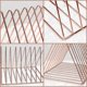 thumbnail image 4 of Revistero de metal dorado rosa: para inodoro, hogar, estantería, baño y oficina Revistero triangular con 9 ranuras: para periódicos, libros, tabletas y archivadores, 4 of 5