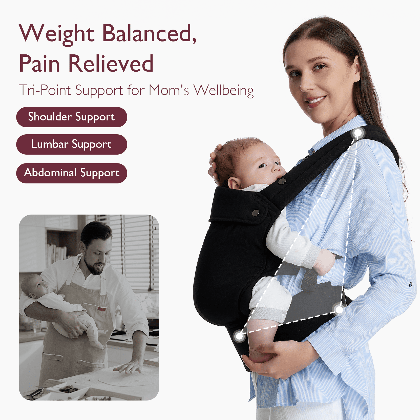 Momcozy Baby Carrier Newborn to Toddler - Black