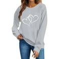 thumbnail image 5 of zbxnLI Womens Pullover Sweatshirts Valentine's Day Tops Crew Neck Long Sleeve Sweatshirt Fashion Spring Outfits, 5 of 6