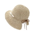 thumbnail image 3 of jiaxiM Sun Visors for Women Wide Brim Women's Lace Cutout Wide Brim Straw Sun Hat for Coastal Summer Outings, 3 of 3