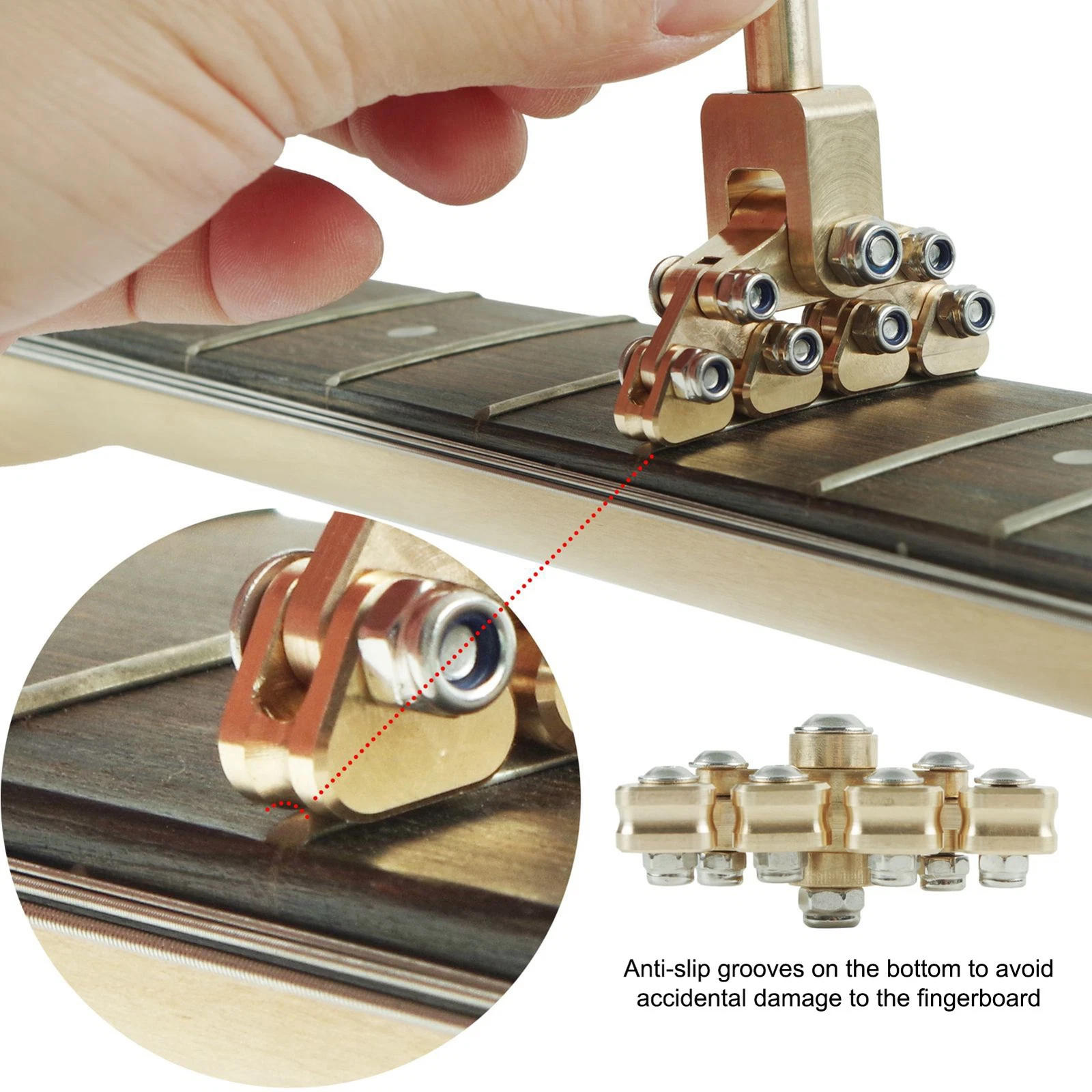 TAPDRA Luthier Fret Press Tool for Beginners and Professionals Copper Stainless Steel Balanced Pressure Application Compact