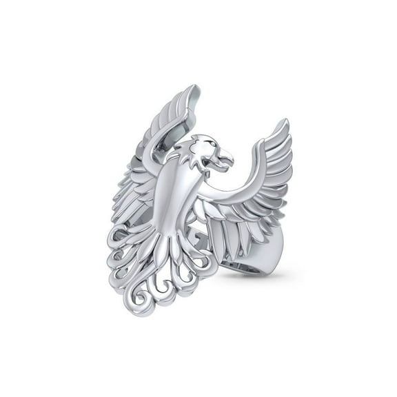 Majestic Phoenix 3D 925 Sterling Silver Ring Fine Inspirational Jewelry