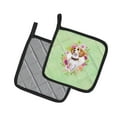 thumbnail image 2 of Carolines Treasures CK4277PTHD 7.5 x 7.5 in. Beagle Green Flowers Pair of Pot Holders, 2 of 4