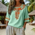 thumbnail image 2 of CONZONE Women's Tshirts 3/4 Sleeve T Shirts for Women Casual Crew Neck Embroidery Lightweight Tees Soft Cozy Tops, 2 of 4